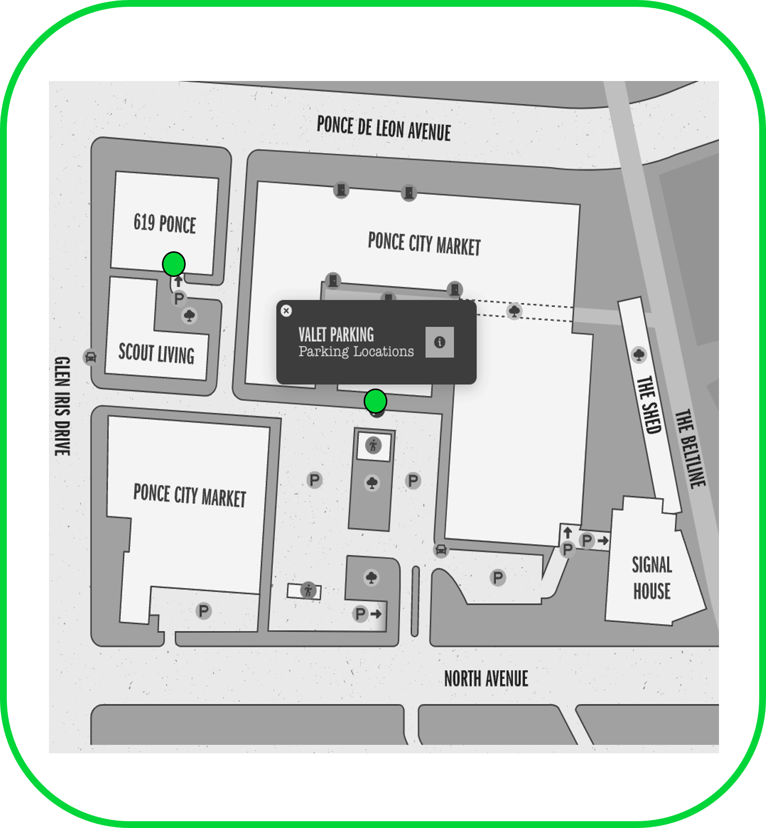 Ponce City Market Parking Map